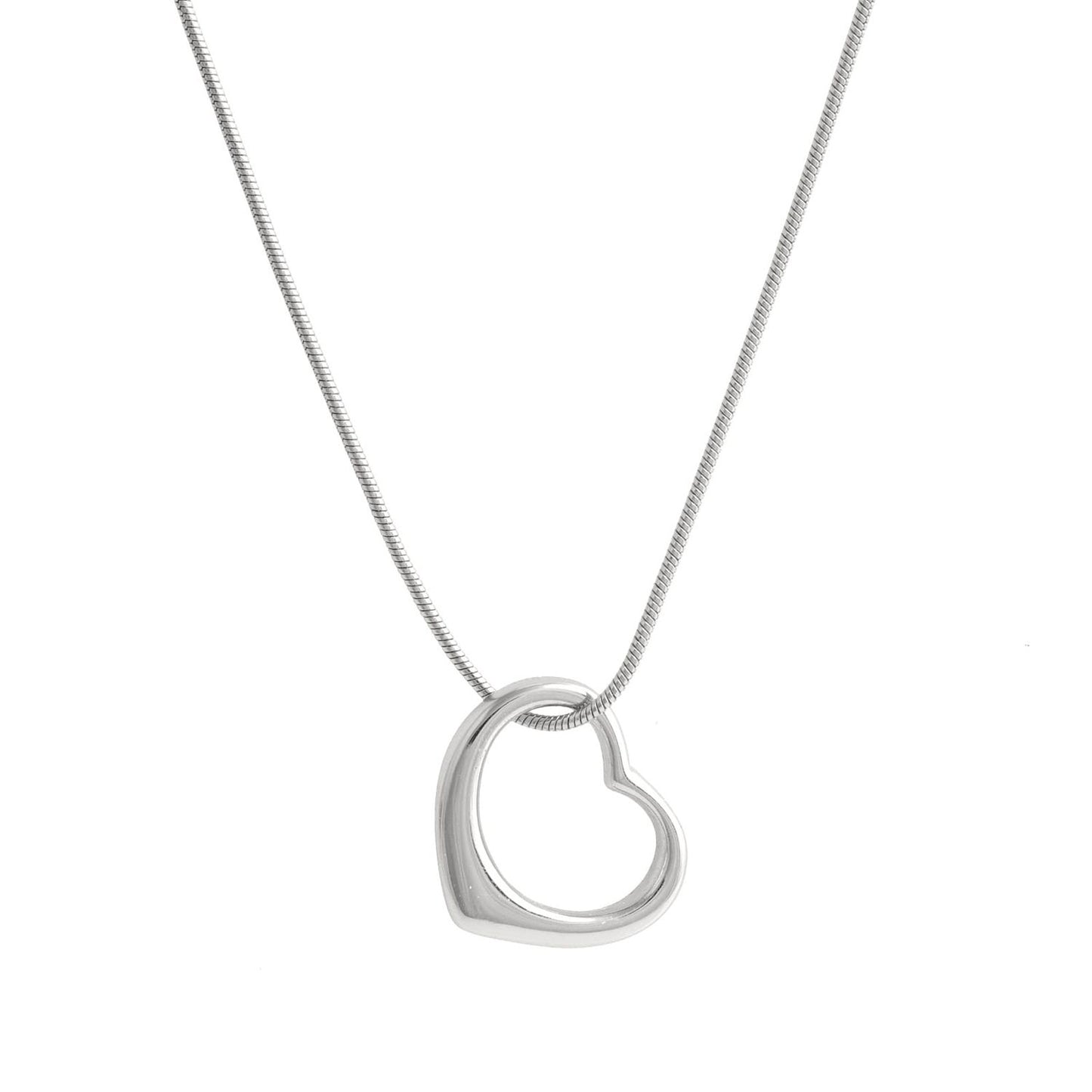 "Solid Heart Necklace (C9838AG)"