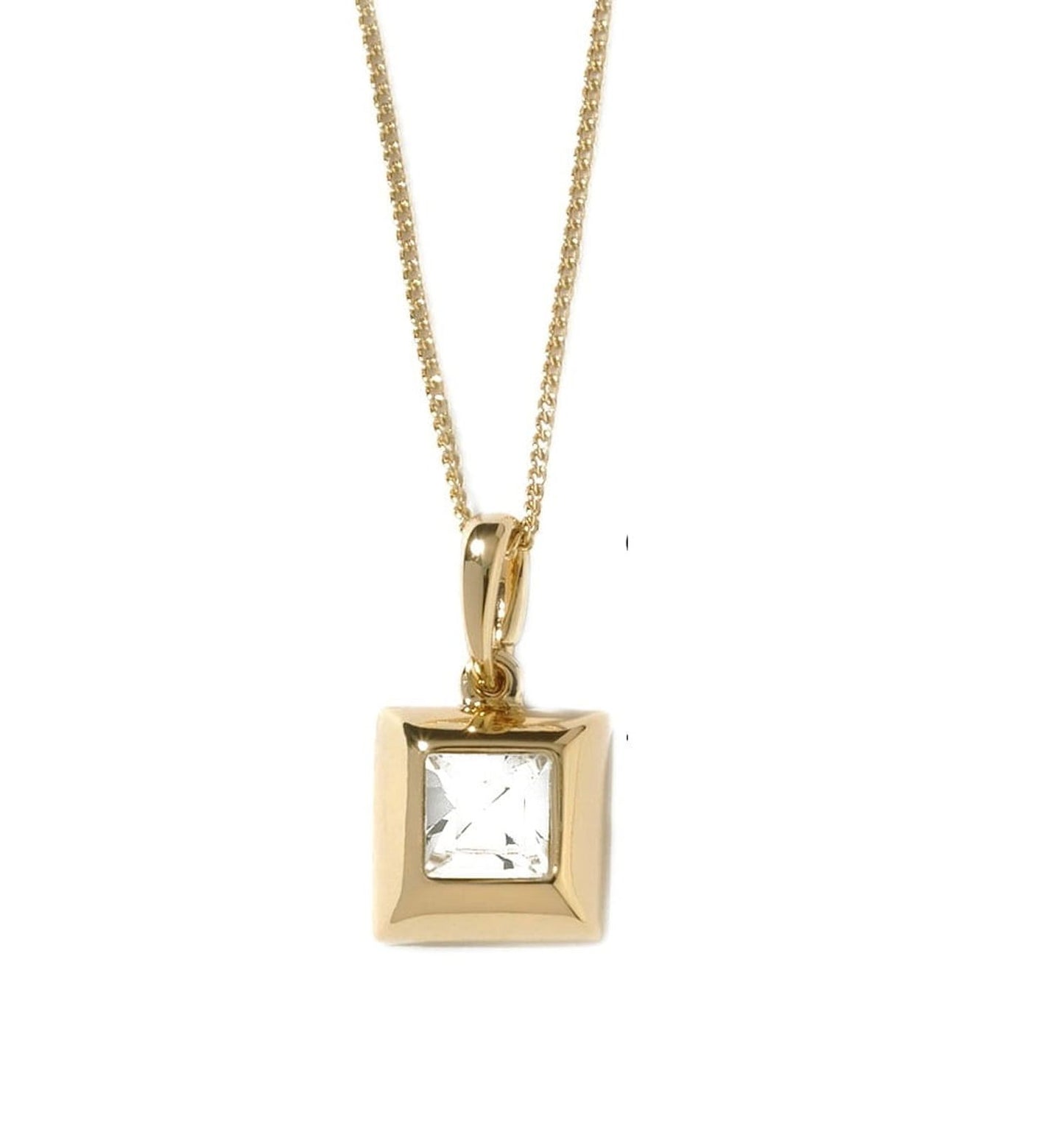 "Crystal necklace in square (C11877AU)"