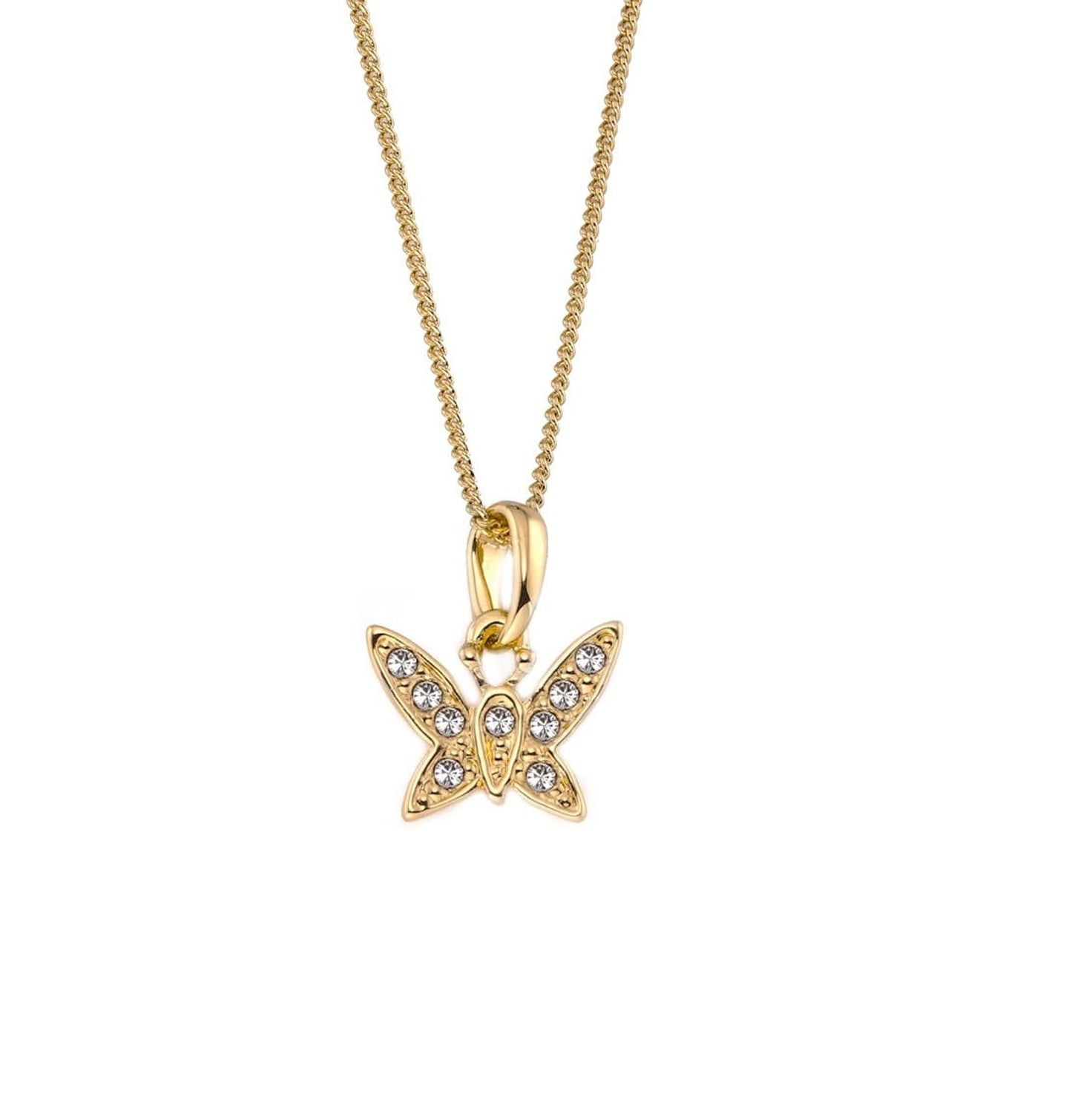 "Butterfly Necklace with Crystals (C3211AU)"