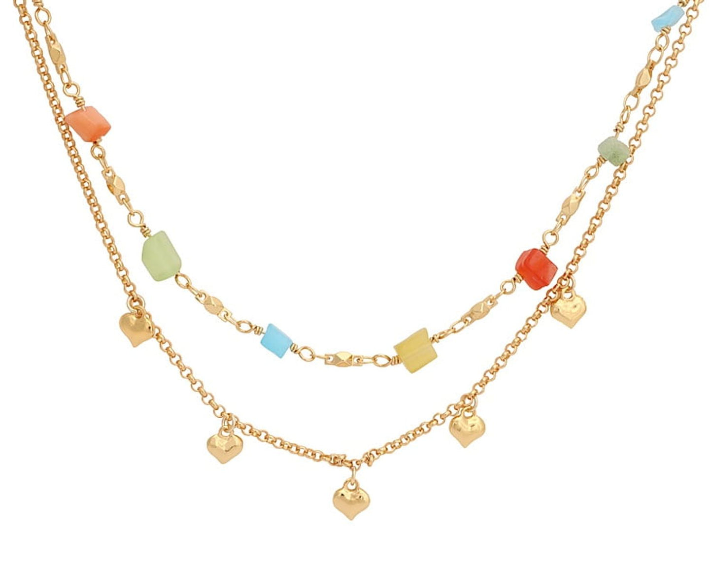 "Heart and Bead Necklace (C21/TEN/05AU)"