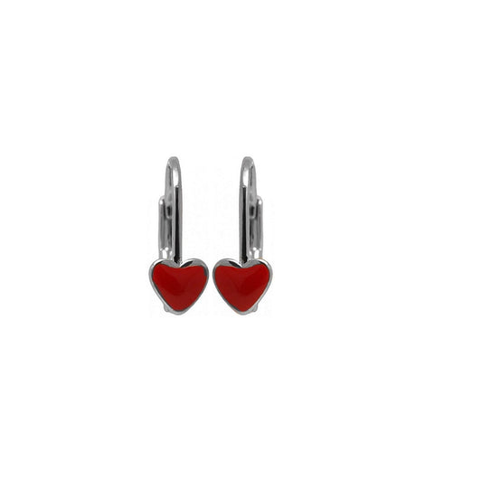 "Red Heart Earrings (P14769AG-E227)"