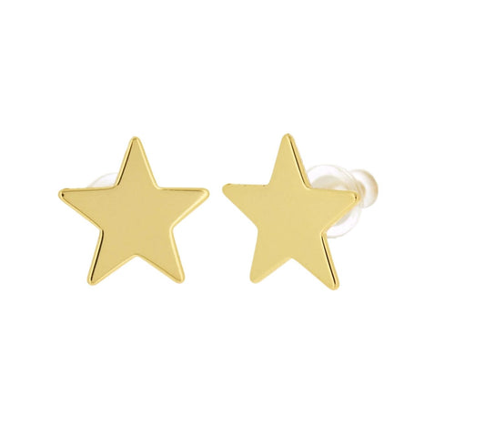 "Earrings solid stars (P15/STL/03AU)"