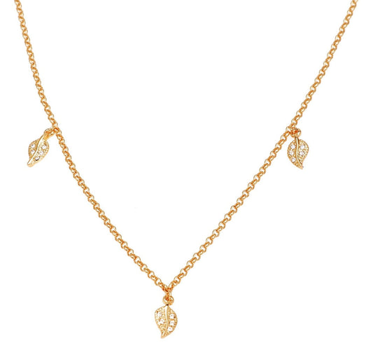 "Leaf chain with crystals (C15/LEF/01AU)"