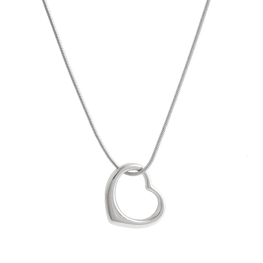 "Solid Heart Necklace (C9838AG)"