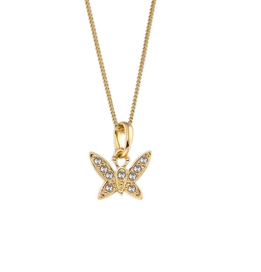 "Butterfly Necklace with Crystals (C3211AU)"