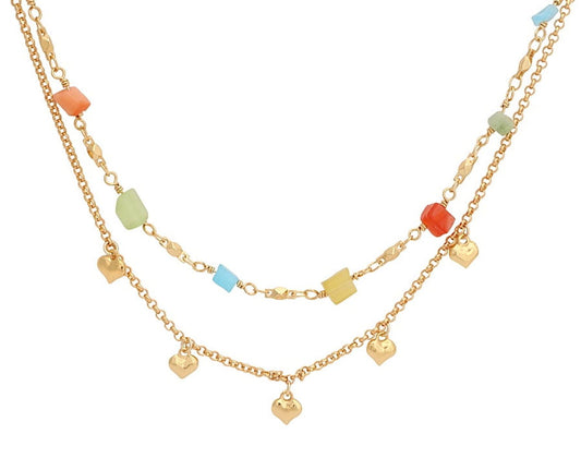 "Heart and Bead Necklace (C21/TEN/05AU)"