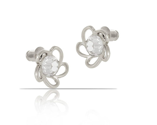 "Flower earrings with crystals from the Classic collection (P7833AG)"