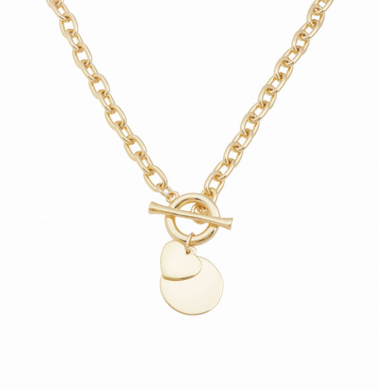 "Toggle necklace with heart and plaque (C21/WIO/01AU)"