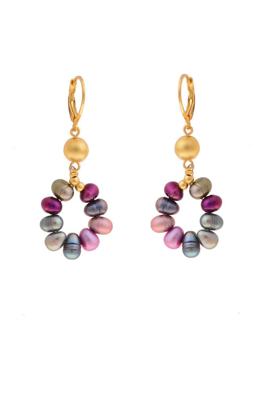 "Earrings with colorful pearls (P22/ADA/01AU)"