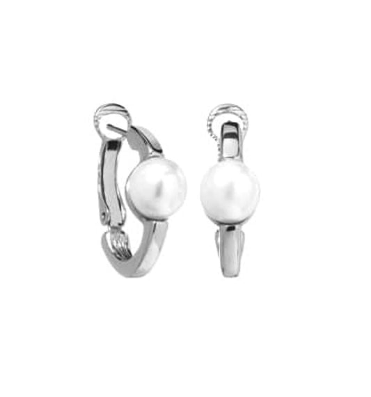 "Circle earrings with pearls (P11886AG)"