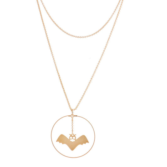 "Necklace with a bat in a circle (C21/HAL/02AU)"