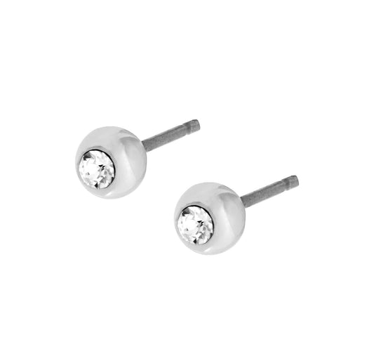"Stud earrings with crystal (P15009AG)"